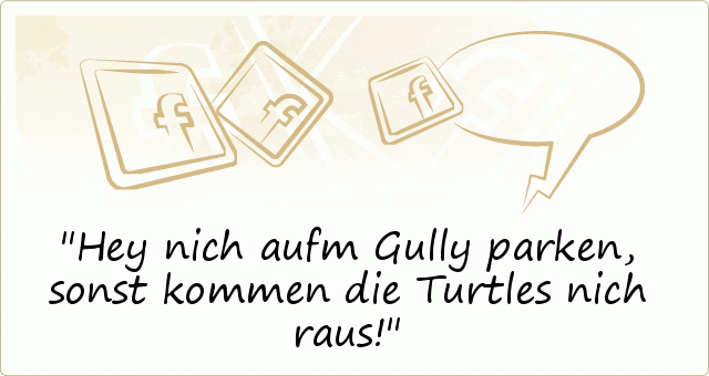 Hey nich aufm Gully parken, sonst kommen die Turtles nich raus! Hey nich aufm Gully parken, sonst kommen die Turtles nich raus!