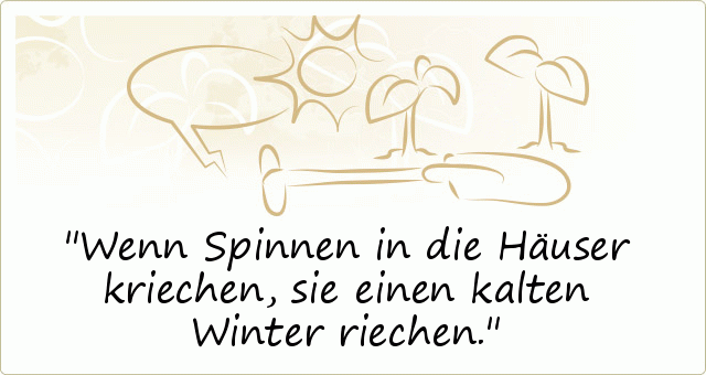 Wenn Spinnen in die Häuser kriechen, sie einen kalten Winter riechen. Wenn Spinnen in die Häuser kriechen, sie einen kalten Winter riechen.