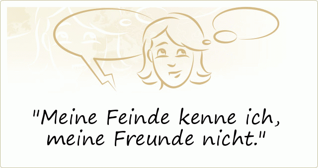 Meine Feinde kenne ich, meine Freunde nicht. Meine Feinde kenne ich, meine Freunde nicht.