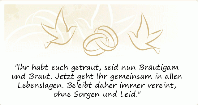 Sprüche zur Hochzeit einer von 36 Sprüchen