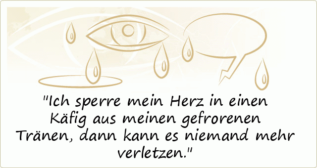Ich sperre mein Herz in einen Käfig aus meinen gefrorenen Tränen, dann kann es niemand mehr verletzen. Ich sperre mein Herz in einen Käfig aus meinen gefrorenen Tränen, dann kann es niemand mehr verletzen.