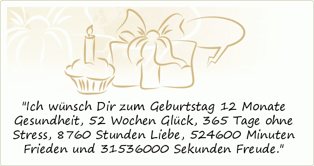Sprüche » Geburtstagssprüche » Ich wünsch Dir zum Geburtstag 12 ...