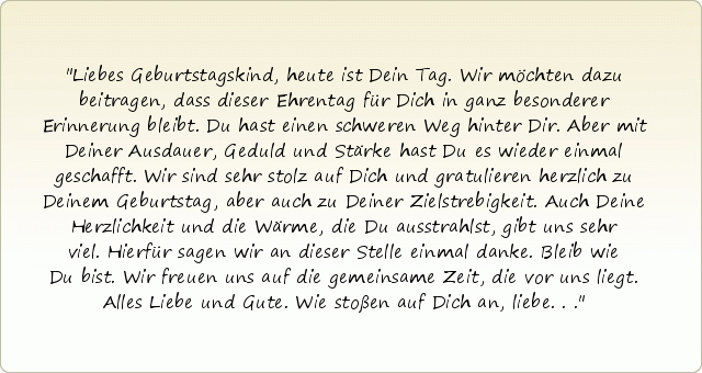 Geburtstagsreden einer von 20 Sprüchen