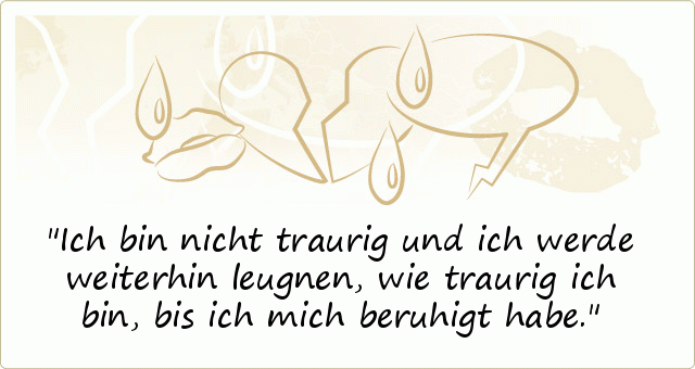 Ich bin nicht traurig und ich werde weiterhin leugnen, wie traurig ich bin, bis ich mich beruhigt habe. Ich bin nicht traurig und ich werde weiterhin leugnen, wie traurig ich bin, bis ich mich beruhigt habe.