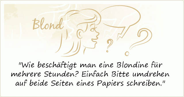 Blondinensprüche einer von 50 Sprüchen