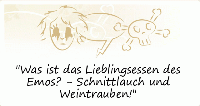 Was ist das Lieblingsessen des Emos? - Schnittlauch und Weintrauben! Was ist das Lieblingsessen des Emos? - Schnittlauch und Weintrauben!