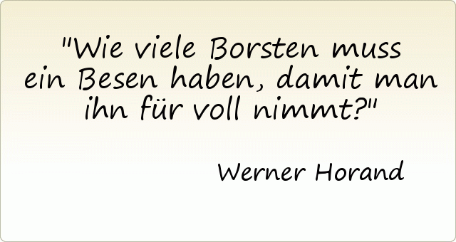 Wie viele Borsten muss ein Besen haben, damit man ihn für voll nimmt? Wie viele Borsten muss ein Besen haben, damit man ihn für voll nimmt?